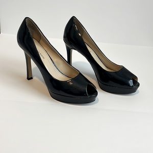 Anne Klein Navy Peep Toe Heels - 8.5
